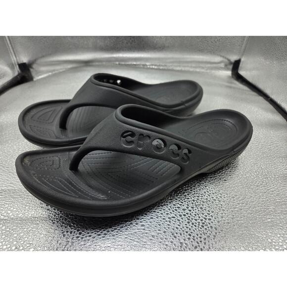Crocs Baya II Flip Men's Size 13 Flip Flop Sandals 208192 Black Slip On Shoes - Picture 1 of 9